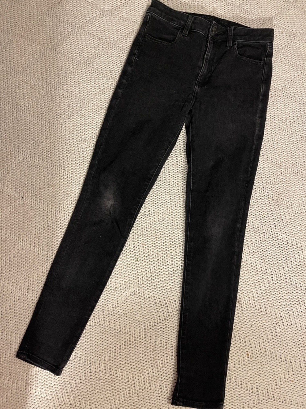 American Eagle Next Level Skinny Jeans Black Wash Jegging Size 6 Regular